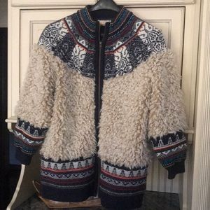 Pilcro longline Sherpa bomber jacket